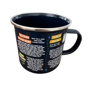 Survival Guide Enamel Mug Dark Blue Camping Hiking Outdoor 18 fl oz